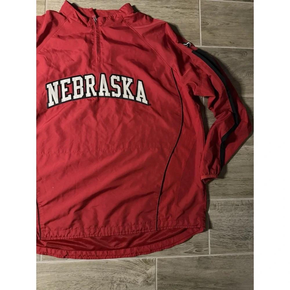 Majestic Red Nebraska Quarter‎ Zip Sweatshirt Size 2XL